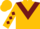 GOLD, burgundy chevron, burgundy diamonds on sleeves