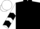 Black, white emblem, white sleeves, black chevrons, black and white cap