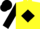 Yellow, black diamond and sleeves, yellow cuffs and cap, black diamond