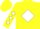 Yellow, white diamond frame, white diamonds on sleeves, yellow cap