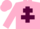 Pink, maroon cross of lorraine