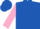 Royal blue, shocking pink sleeves, royal blue cap, shocking pink peak