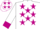 White, spectrum violet stars, armband and cuffs, white cap, spectrum violet stars