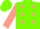 Grass green, coral spots and sleeves, grass green cap