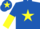 Royal blue, yellow star, halved sleeves and star on cap