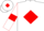 White, red diamond, red armlets on sleeves, white cap, red diamond