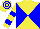 Yellow and blue quartered diagonally, hooped sleeves and cap