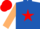 Royal Blue, Red star, Beige sleeves, Red cap