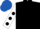 Black, White sleeves, Black spots, Royal Blue cap