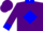 Purple, blue diamond, blue cuffs and collar
