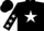 Black, white star, black sleeves, white stars, black cap