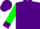 Purple, green m, green sleeves, purple hoops, purple chevrons & cuffs