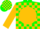 Green, gold ball, gold blocks on sleeves