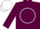 Maroon, white circle and 'm', white cap