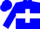 Blue, white hoop, blue hma inc, white cross on front