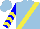 Light blue, yellow sash, yellow chevrons on blue sleeves, light blue cap