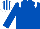 Royal Blue, White epaulettes, Royal Blue sleeves, striped cap