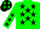 Neon green, black stars