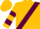 Gold, maroon sash, maroon hoops on sleeves
