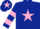 Dark blue, pink star, hooped sleeves and star on cap