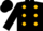 Black, Gold spots, Black sleeves