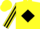 Yellow, black 'bz racing', black diamond stripe on sleeve