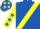 Royal blue, yellow sash, yellow sleeves, royal blue stars and cap