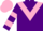 Purple, pink chevron, hooped sleeves, pink cap