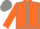Orange, grey seams, grey cap
