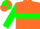Orange, green hoop and sleeves, quartered cap