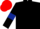 Black, Dark Blue armlets, Red cap