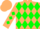 Tan, hunter green diamonds