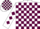 White, maroon blocks, maroon diamonds on sleeves