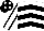 White & black chevrons, black seams on sleeves, black cap, white diamonds