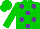Green, purple dots
