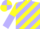 Yellow, pale blue diagonal stripes, halved sleeves, quartered cap