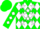 Green, white stars and diamonds