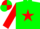 Green, red star and sleeves, quartered cap