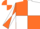 Orange and white quartered, orange and white shamrocks orange and white diagonal quartered sleeves