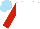 White, red sleeves, sky blue cap