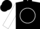 Black, white 'l/f' in white circle frame, black 'franco' on white sleeves