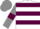 White, maroon hoops, grey sleeves, maroon armlets, grey cap
