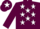 Maroon, white stars, maroon sleeves, maroon cap, white star