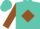 Turquoise ,'hh' in brown diamond,brown sleeves, turquoise bars, turquoise cuffs