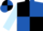 Eton blue and royal blue (quartered), light blue sleeves