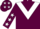 Maroon, white chevron, maroon sleeves, white stars and stars on cap