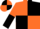 ORANGE & BLACK QUARTERED, halved sleeves, quartered cap
