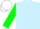 Light Blue, Green sleeves, White cap