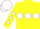 Yellow, white triple diamond, diamonds on sleeves, white cap