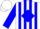 White, white 'tracy' on blue diamond, blue diamond stripes on sleeves, white cap